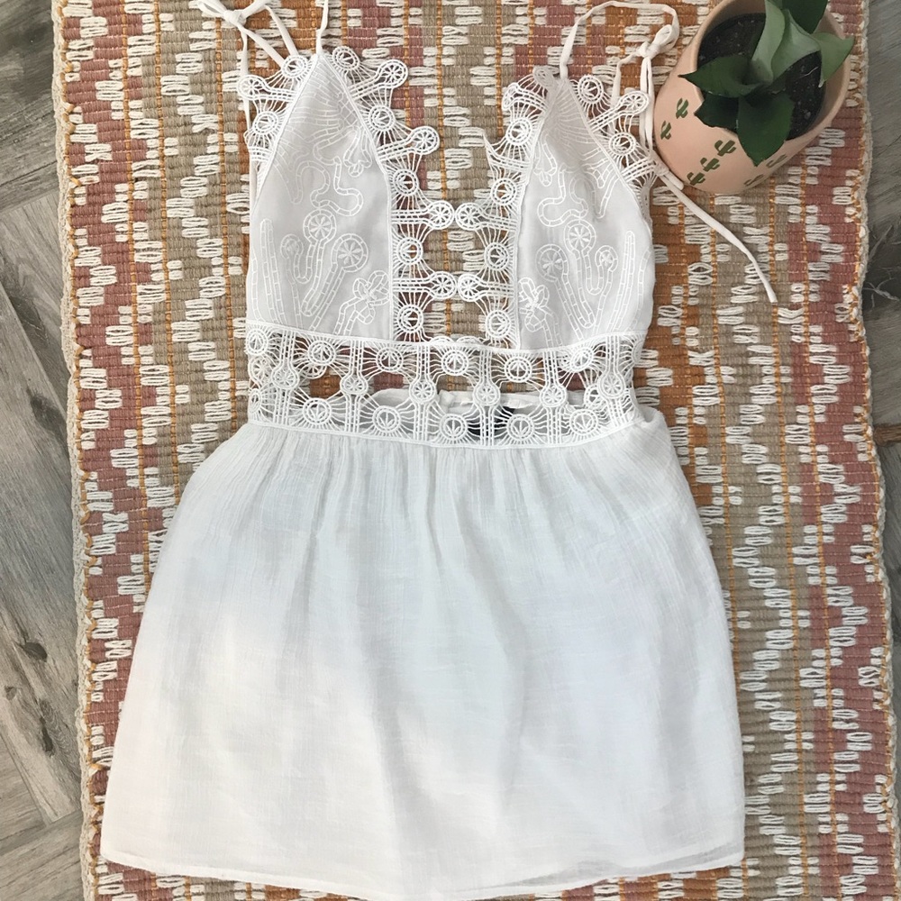 White revolve dress
